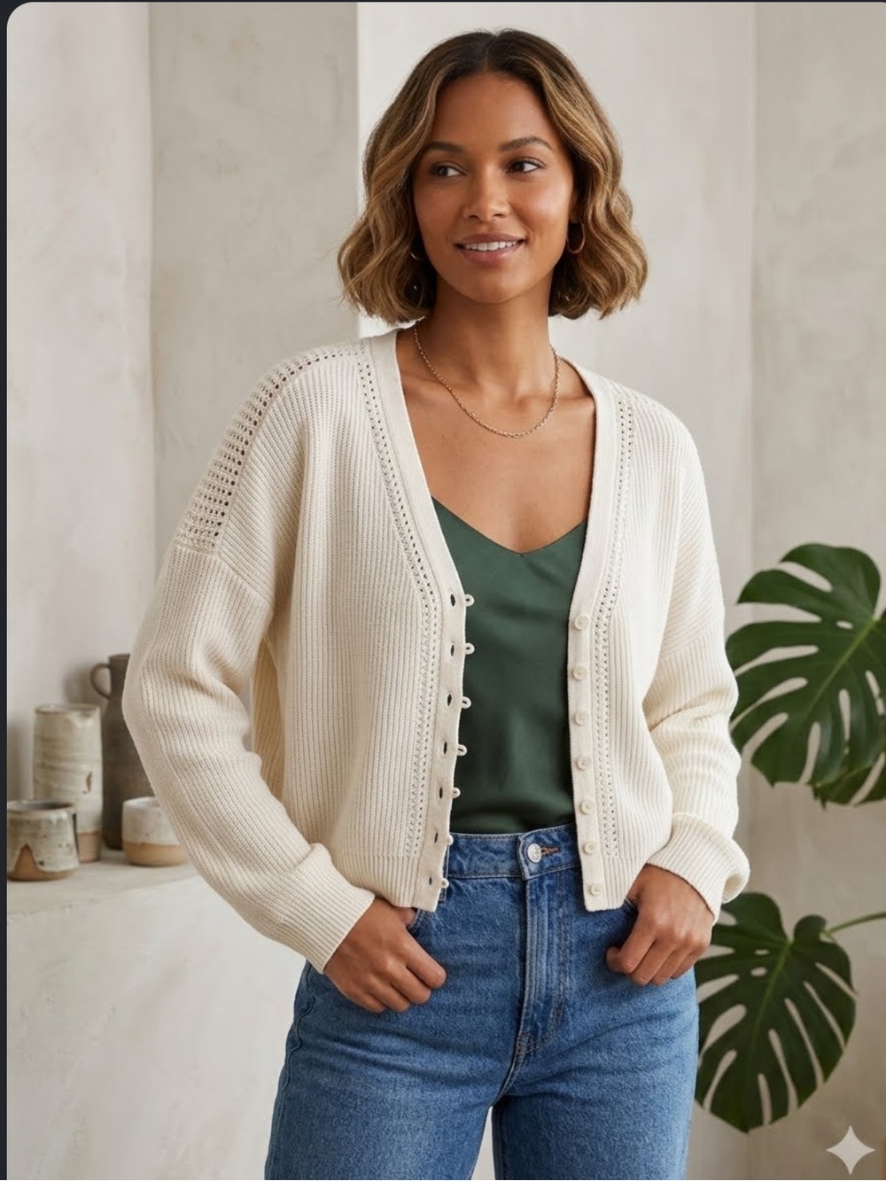 Cyrus Cream Women's Cardigan Sweater